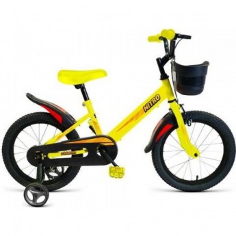 Велосипед FORWARD NITRO 18" (1 ск.) 2023, желтый Велосипед FORWARD NITRO 18" (1 ск.) 2023, желтый