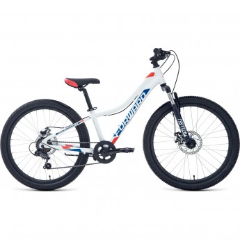 Велосипед FORWARD TWISTER 24 2.0 disc (2021) белый/красный Велосипед FORWARD TWISTER 24 2.0 disc (2021) белый/красный